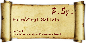 Petrányi Szilvia névjegykártya
