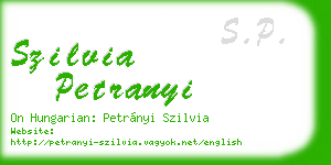 szilvia petranyi business card